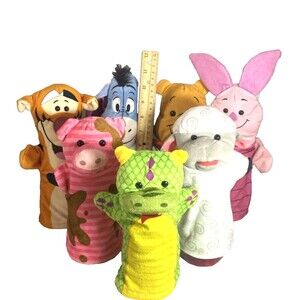 Melissa and Doug  & Disney Hand Puppet Lot Tigger Pooh Piglet Eeyore 7pc